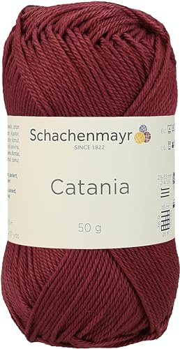 Schachenmayr Handstrickgarne Catania, 50G Burgundrot, 11,5 x 5,2 x 6 cm, 9801210-00425