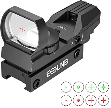 ESSLNB Red Dot Scope 5 Brightness Settings Rifle Scope with 20mm/22mm Picatinny Rail Mount and Cover for Hunting