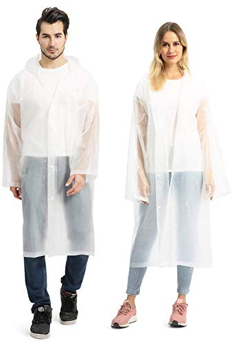 Opret Chubasquero Impermeable 2 Piezas con Mangas y Capucha Reutilizable | Poncho Impermeable, Poncho de Lluvia, Chaquetas Lluvia, para Viajes, Picnic, para Hombre y Mujer, Unisex