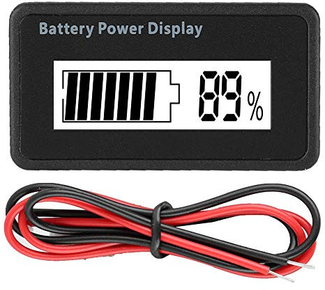 ASHATA Voltage Capacity Tester,Battery Power Display 12-48V Universal Battery Capacity Indicator Tester Voltmeter, LCD Display Digital Current Voltage Power Energy Meter (White)