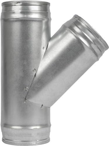 Divisor de conducto para ventilador de escape, manguera de ventilación, conector de manguera de conducto de 3 vías, forma de T, junta de metal en T (5 pulgadas, Y 45 grados)