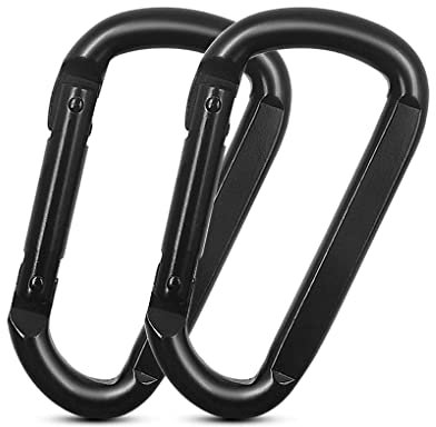 Amindz 2 Stück Kletterkarabiner,Mini Karabiner aus Eisen,Karabiner Karabinerhaken mit 800Kg Belastbarkeit,Karabinerhaken für Camping,Angeln,Wandern,Hängematte