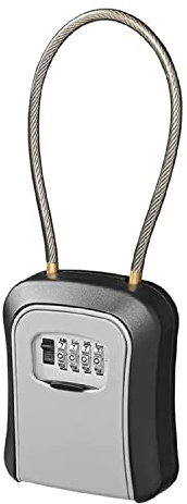 ProPlus Schlüsselkasten Schlüsseltresor außen Schlüsselsafe Zahlenschloß mit Stahldraht, 11,5 x 9,5 x 4 cm, (540254V02)