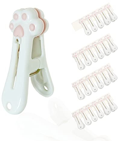 Plastic Clothespins Laundry Clothes Pins-24 Pack, Traceless Clothes Pegs, Bag Clips, Food Package Clip, with Cute Cat Claw Pattern
