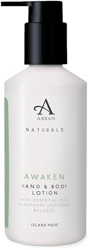 Arran Sense of Scotland Awaken Hand & Body Lotion 250ml, Mint & Eucalyptus | Aloe Vera and Shea Butter, 99% Natural Origin Ingredients, Absorbs Quickly Without Greasiness, Suits Sensitive Skin