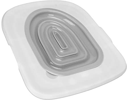 Kit de Formation à la Litière pour Chat Respectueux de l'environnement Réutilisable Facile à Installer Entraîneur de Litière pour Chat à Roulement Solide Détachable Universel (Plateau Blanc, 1