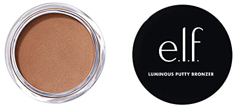 e.l.f. Luminous Putty Bronzer, Lightweight Putty-to-Powder Bronzer For A Radiant, Glowing Finish, Highly Pigmented, Vegan & Cruelty-Free, Seaside Shimmer