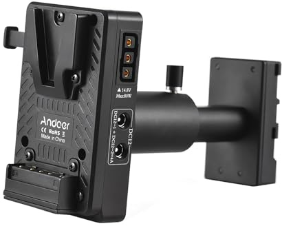 Andoer V-Lock - Placa de batería de montaje en V a BP-U adaptador de batería simulado con varilla ajustable de repuesto para videocámaras Sony