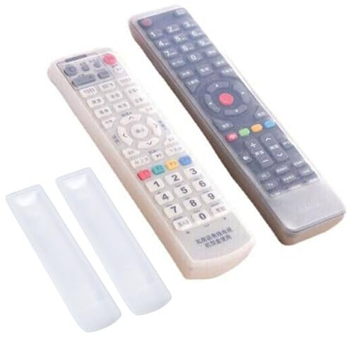 Cubierta de Silicona Transparente para TV, Funda Protectora de Silicona para Control Remoto, Cubierta de Polvo Impermeable, Transparencia, 2 pc