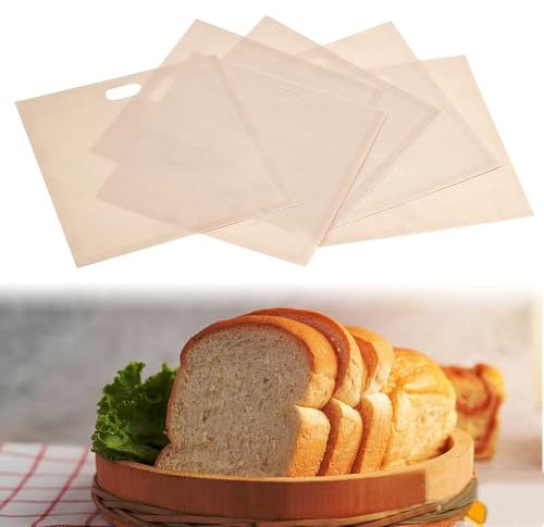 CAREDGO Bolsa Tostadora Reutilizable Bolsas Para Tostar Pan Sin Gluten Bolsa Sandwich Tostadora Bolsas Tostar Pan Bolsa Celiaco Tostadora Bolsas (6 Pcs 17 x 19 cm)