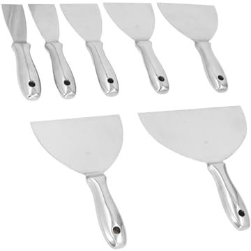 Ensemble de Couteaux à Mastic, 7 Pièces en Acier Inoxydable, Grattoir à Peinture, Tailles 1,5 à 8 Pouces, pour Réparer les Cloisons Sèches, Enlever le Papier Peint, Appliquer du