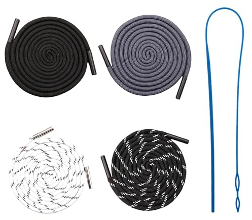 ZBHDEYG 4 cordones de cordón, 1 enhebrador de aguja, cordones elásticos para pantalones, cordones de chaqueta y sombrero, cintura para pantalones, diadema de plástico, adecuado para pantalones