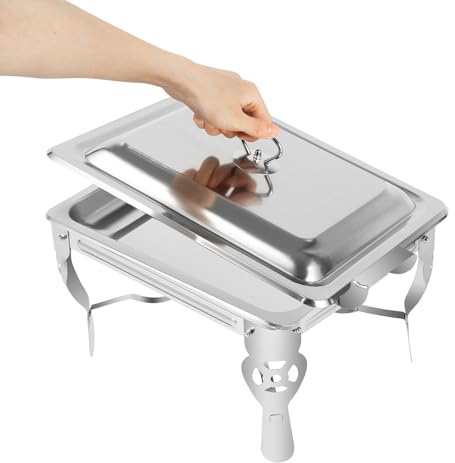 MEHOOSPVN Chafing Dish rostfritt stål värmehållningsbehållare matvärmare värmebehållare rechaud rostfritt stål varmhållningsbehållare matvärmare bufféset varmhållningsbehållare professionell set för