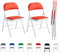 mcc direct Set of 2 Folding Chairs, Faux Leather Foldable Chairs with Metal Frame and Padded Seat, Easy to Fold and Store for Home, Office, Dining and Reception (Red)