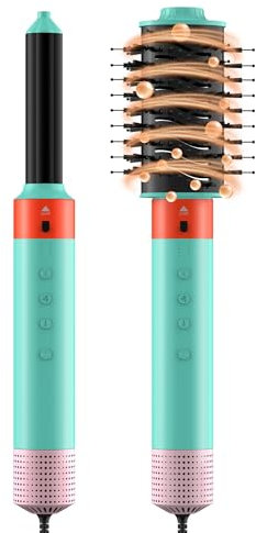 JITESY 6 en 1 cepillo de aire caliente de iones negativos con secado rápido 110.000 rpm, cepillo alisador y aire caliente, rizador automático para todo tipo de cabello