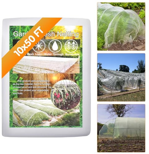 Fippy 3X15M Garden Mesh Netting Pest Barrier for Plants, Insect Netting Garden Bug Mesh for Blueberry Bushes, Vegetables Fruits Trees Protection