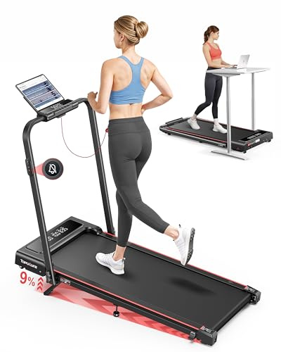 Tapis Roulant Elettrico Pieghevole 12 km/h, 4 in 1 Tapis Roulant con Inclinazione, App, Telecomando e Doppio Display LED, Nessuna Installazione Richiesta, Design Salvaspazio per Casa e Ufficio