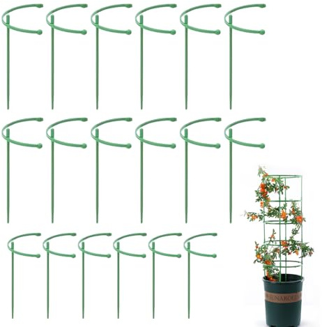 18 Stück Pflanzenstütze Pflanzen Stütze Pflanzenstützen für Zimmerpflanzen Pflanzenringe zur Fixierung Kunststoff Garten Blumenstütze Pflanzenstützen für Topfpflanzen Gemüse Rosen Blumen