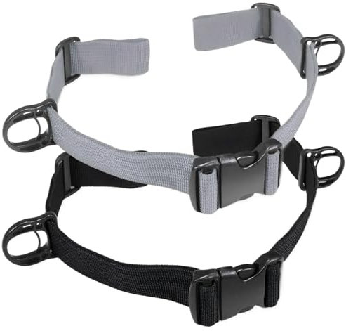 2 Pairs Backpack Sternum Strap, Quick Release Rucksack Chest Strap, Non-Slip Adjustable Design with D-Ring for Outdoor Activities (Black/Gray)