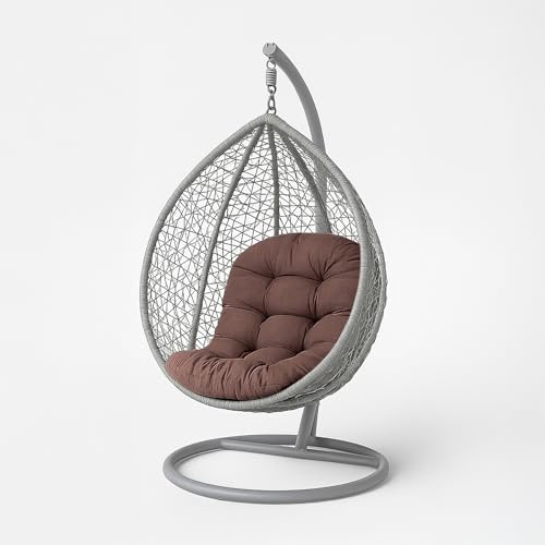 HOMESCAPES Cuscino per sedia a uovo marrone cioccolato, spesso e soffice, cuscino per dondolo da appendere, 100% cotone, per altalene a baldacchino, amaca, giardino, patio, interni ed esterni