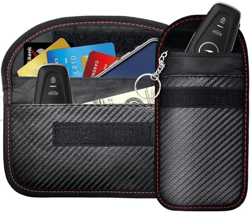 Faraday Pouch for Car Keys Large & Medium Size - Anti-Theft RFID Signal Blocking Bag, Key Fob Protector for Car Security, Keyless Entry Protection