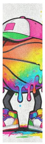 voucong Nastro antiscivolo antiscivolo per skateboard con disegno di pallacanestro stile a goccia per scooter 44 × 10 pollici lijas para Skateboard