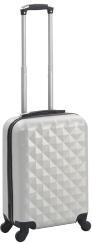 GeenYuu Carro rígido de plástico ABS plateado claro con candado TSA, 55 x 36 x 22 cm, cabina de equipaje de mano con 4 ruedas, mango telescópico, ligero y resistente para vuelo, negocios y vacaciones