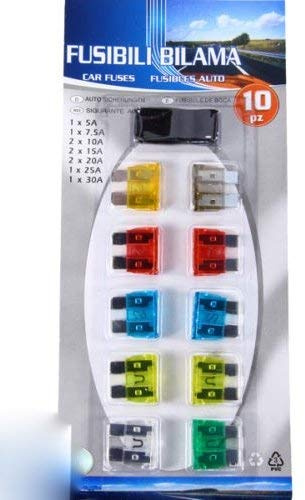 phil trade Juego de 10 fusibles planos para coche, 5-30 A, con pinzas