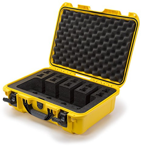 NANUK 925 Gewehrkoffer, wasserdicht, militärisch zugelassen, mit Schaumstoffeinlage für 4UP – Gelb, klein (925-4UP4)