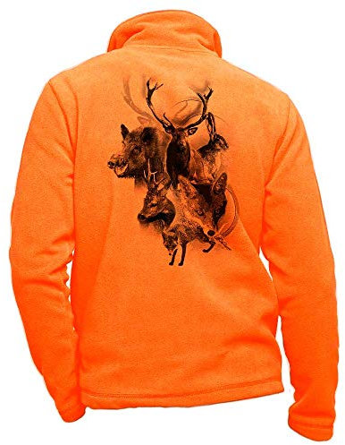 Polaire de Chasse Orange personnalisé cerf - Affaire de Chasse Taille XL