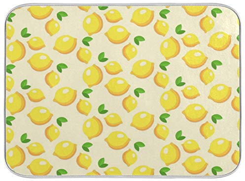 JUMBEAR Tapis égouttoir à vaisselle jaune citron pour comptoir de cuisine, ultra absorbant, réversible, en microfibre, résistant à la chaleur, 45,7 x 61 cm