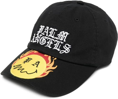 PALM ANGELS 'Burning Head' Smiley Baseballkappe Baseballcap Kappe Baseball Hat Hut