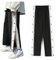 Herren Trainingshose Sporthose Mit Seitlicher Knopfleiste Lose Casual Fitness Hose,Schwarz,5XL