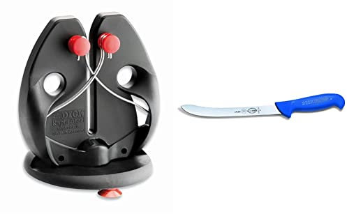 F. DICK Messerschärfer Rapid Steel Action 9009200, 22 cm & Fischfiletiermesser, ErgoGrip (Filetiermesser mit Klinge 21cm, X55CrMo14 Stahl, nichtrostend, 56° HRC) 82417211, Blau