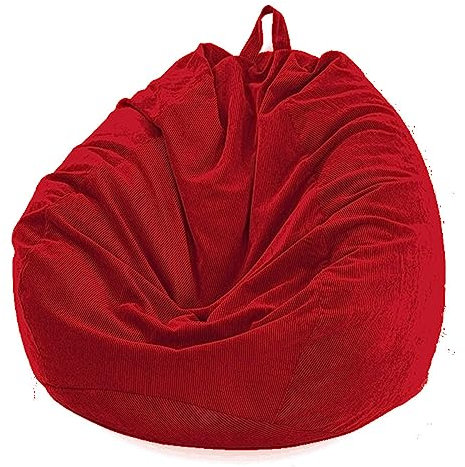 Mateju Bean Bag Chair, Beanbag Chair Adult, Bean Bag Corduroy without Filling, Plush Toy Storage Large Bean Bags, High Back Bean Bags, Suitable for Indoor and Outdoor Beanbag (S,Red)