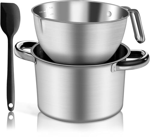 Marsheepy1.8QT Double Boiler Melting Pot with 2.54QT Stainless Steel Pot