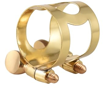 YIWENG klämklämma, Alto Sax ligatur mässing ligatur fästanordning justerbar dubbel skruv Alto Sax munstycke ligatur klämma tillbehör, saxofon ligatur fästelement