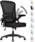 naspaluro Bürostuhl mit Verstellbaren Armlehnen, Ergonomischer Schreibtischstuhl mit Netzbespannung, Lordosenstütze, Höhenverstellbarer, Gepolstertem Sitzkissen, 360° Drehstuhl, Schwarz