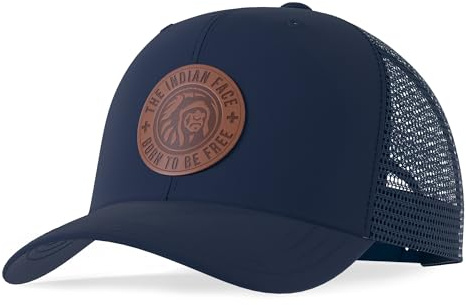 The Indian Face® Trucker-Kappe für Damen und Herren mit verstellbarem Verschluss. Surfmütze aus Mesh mit gebogenem Visier. Verstellbare Truckermütze mit Snapback. 60% Baumwolle, 40% Polyester (Born