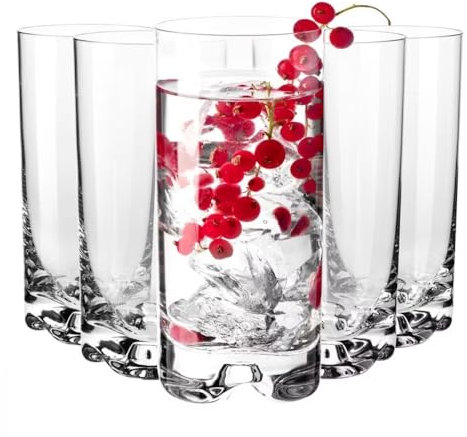 Krosno Verres à eau Mixology | Ensemble de 6 | 6 x 350 ML | Fond épais | Verres à long drink | Verre sans plomb | Lavable au lave-vaisselle | Parfait pour la maison, les restaurants et les fêtes