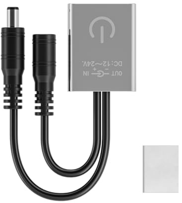 BTF-LIGHTING Mini Touch Dimmer Switch Brightness Adjustment Monochrome On/Off Touch Dimming Controller for Cabinet Light FCOB COB Bar 12/24VDC Max3A Silver (No Power or LED Strip)