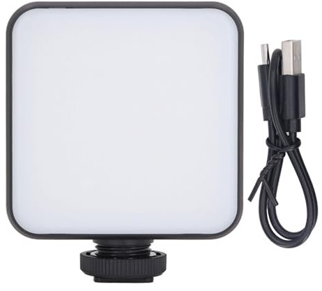 Taschen-LED-Videoleuchte, Tragbare Kameraleuchte mit 2500 Bis 9000 K, Fotobeleuchtung, Videoleuchte mit 3 Kaltschuhhalterungen, 1/4-Zoll-Schraubenloch für Vlogging-Aufnahmen