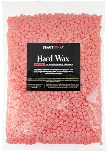 Beautiona Naturally Hartwachs in Drops für die Enthaarung, Enthaarung ohne Wachsstreifen Gesicht Augenbrauen Arme Beine Bikini, für alle Hauttypen (1 000 g, Rosa)