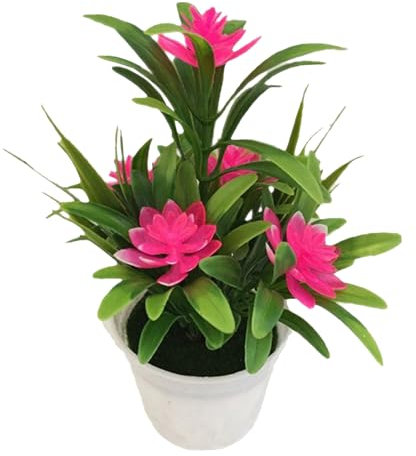 Tyinerc Flores artificiales en macetas, Obras de Arte en Interiores - Plantas en macetas de imitación | Realista Sin dispositivo de agua para la decoración de la mesa del hogar Café