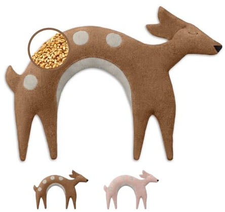 LESCHI Cuscino cervicale termico per microonde - In cotone bio con grano biologico - Cuscino riscaldante ideale per sciogliere tensioni a collo, spalle e schiena - Capriola, beige