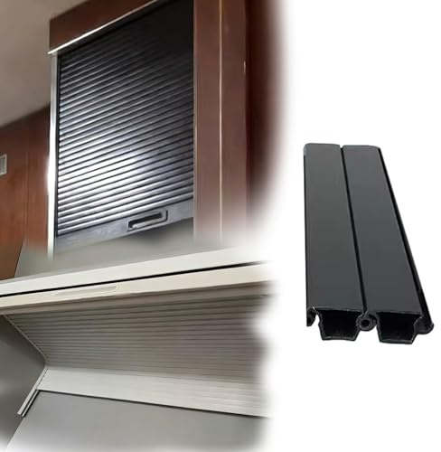 Vibeo Puerta Enrollable Puerta de Persiana Negra para Armario de Cocina, Kit de Puerta Enrollable Abatible con Tirador, Persianas Acordeon para Armarios Retráctil(90x65cm(35.4x25.6in))