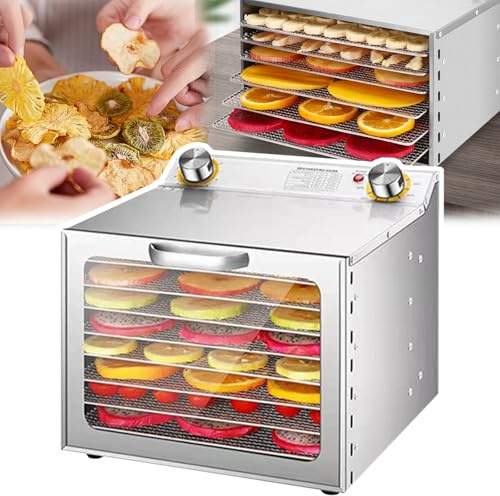 400 W mattorkningsmaskin, 6/8/12 lager, timer 0-12 H, temperatur 35-90 °C, 15 cm fläktblad med 360° luftflöde, för frukt, grönsaker, kött, fisk och skaldjur