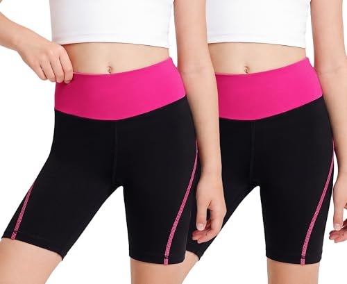 Baogaier Nina Shorts Pantalones Cortos Leggings, Pack de 2, para 12-13 Años