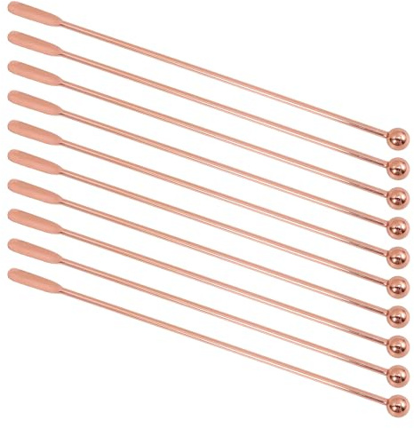 COHEALI Cuchara para Mezclar Cócteles de Acero Inoxidable 10 Piezas 19 Cm Rosa Dorado, Agitador Multifunción para Café, Té Leche y Bar, Cuchara de Bar en Espiral Fácil de Reutilizable