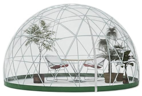 Tenda da giardino a cupola a forma di igloo, 3,6 m, con copertura in PVC, porta e finestre per cortile, feste all'aperto, include striscia luminosa a LED stellata